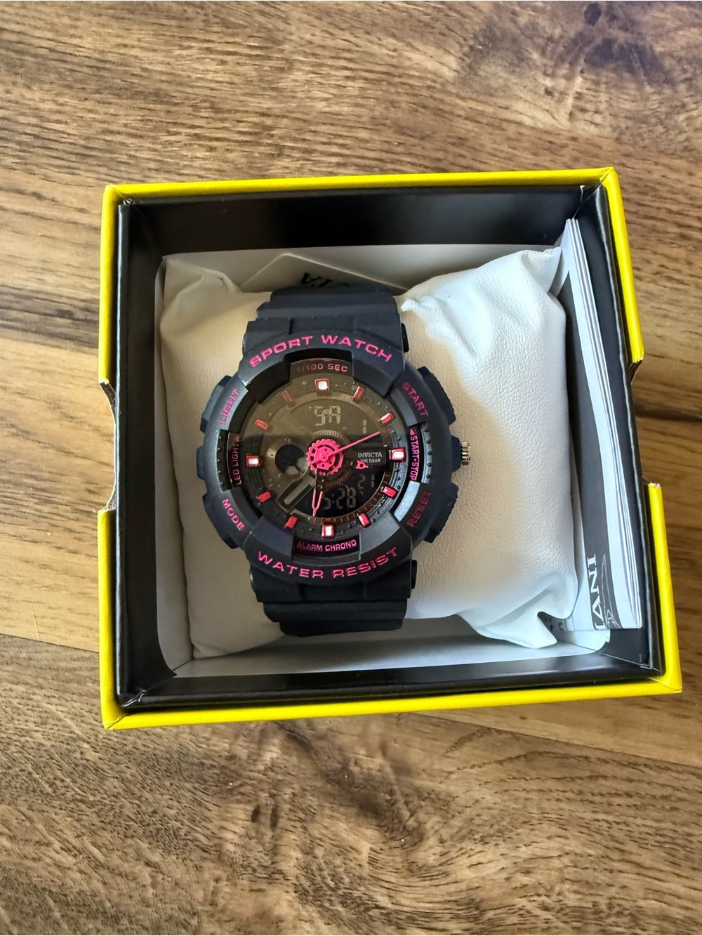 Invicta Black Watch with Pink Accents